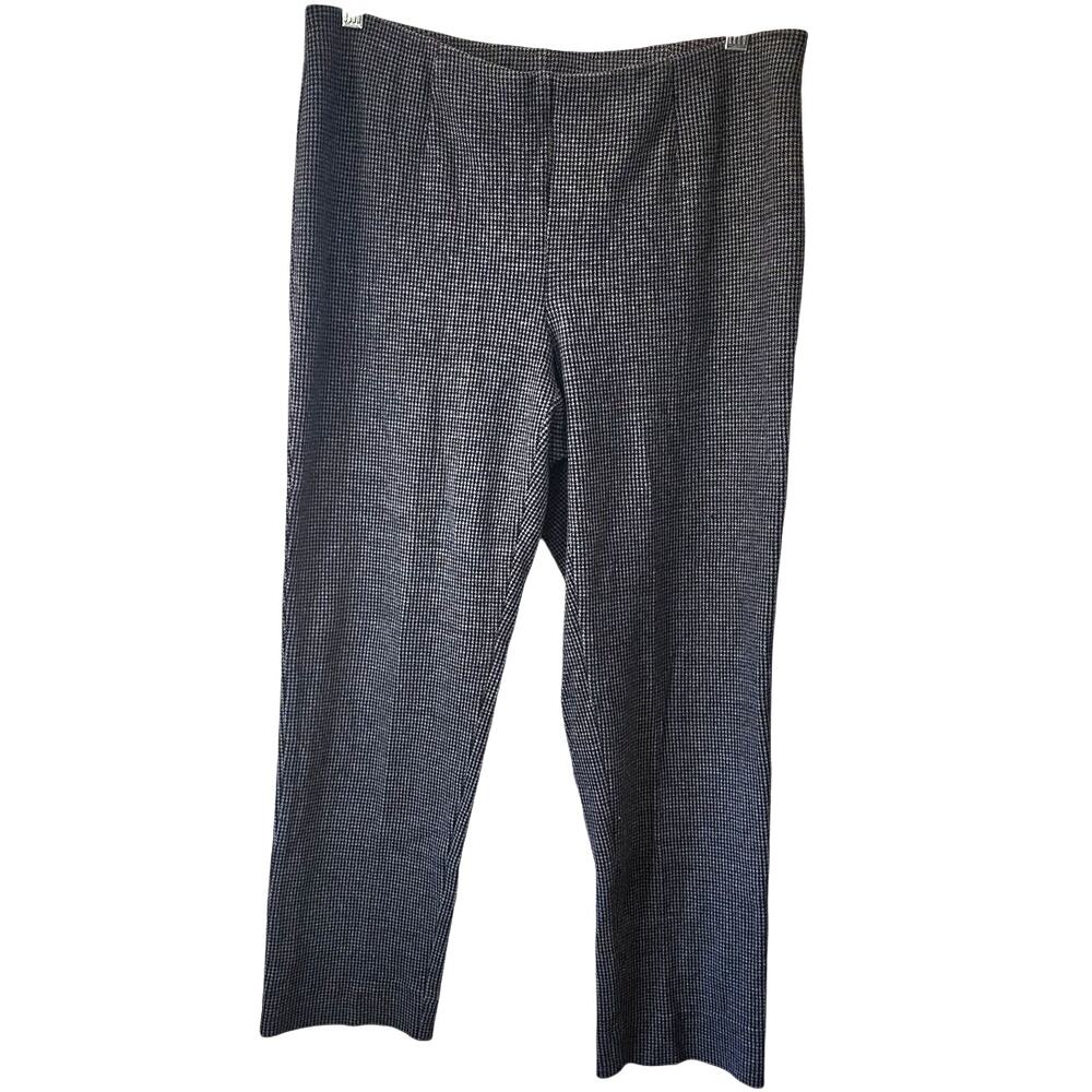 J.Jill Black Gray Houndstooth Ponte Slim Leg Pants Size Medium